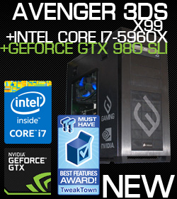 The all-new Avenger 3DS - top of the line desktop gaming PC featuring Intel X79 Express Chipset and Intel Core i7 3960X processor with NVIDIA SLI Technology